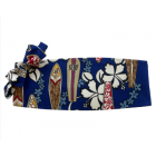 Vintage Hawaiian Surf Boards and Flowers Cummerbund and Bow Tie Set (Blue Background)